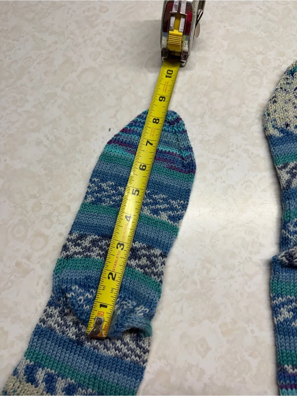 Hand Knit Merino Wool Blend Socks Women's M/L Fraternal OOAK Cozy Cabin